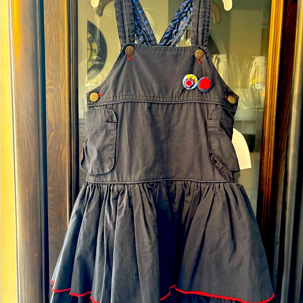 Mim-Pi Navy Kids Dress with Red Accents